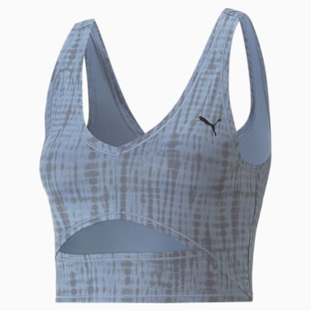 Studio Women's Printed Cropped Training Top, Filtered Ash, small-AUS