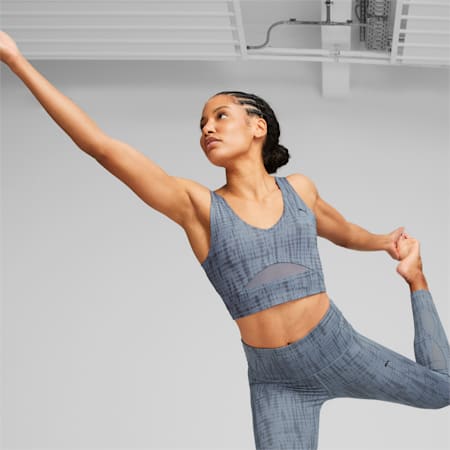 Haut de yoga à imprimés Studio Femme, Filtered Ash, small-DFA