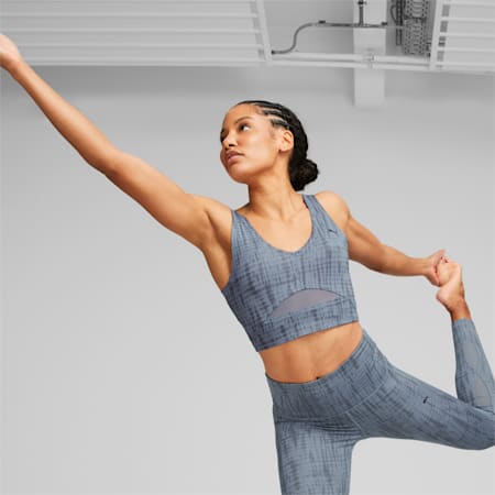 Top da training Studio Printed Cropped da donna, Filtered Ash, small