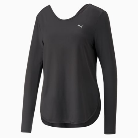 Studio Yogini Lite Long Sleeve Training Tee Women, PUMA Black, small