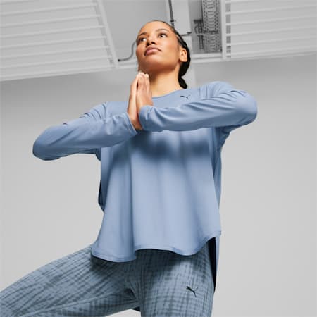 Studio Yogini Lite Long Sleeve Training Tee Women, Filtered Ash, small-AUS