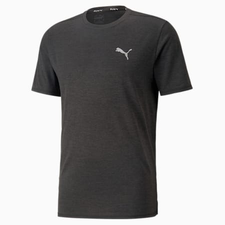 RUN FAVOURITE Men's Heather Running Tee, PUMA Black Heather, small-AUS