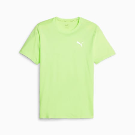 RUN FAVOURITE Men's Heather Running Tee, Speed Green Heather, small-AUS