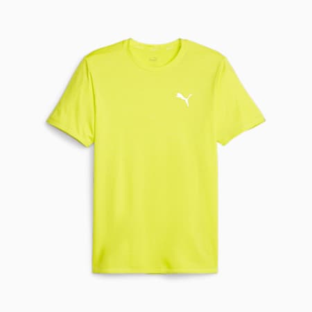 Camiseta de running jaspeada Run Favourite para hombre, Yellow Burst Heather, small