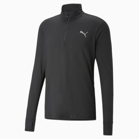 Run Favourite Men's Quarter-Zip Running Top, PUMA Black, small-AUS