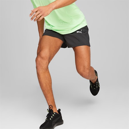 Run Favourite Men's Woven 5'' Running Shorts, PUMA Black, small-AUS