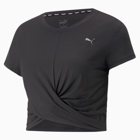 Studio Yogini Lite Twist Training Tee Women, PUMA Black, small-PHL