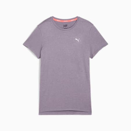 RUN FAVOURITE Heather Women's Running Tee, Pale Plum Heather, small-AUS