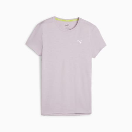 Camiseta de running jaspeada Run Favourite para mujer, Grape Mist Heather, small