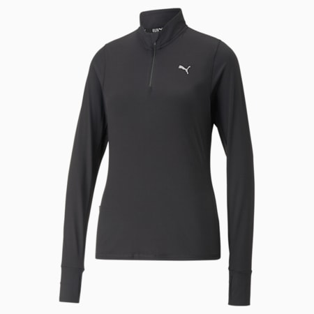 Run Favourite Quarter-Zip Women's Running Top, PUMA Black, small-AUS