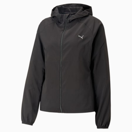 RUN FAVOURITE geweven jas met capuchon voor dames, PUMA Black, small