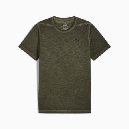 Studio Foundation Wash Trainings-T-Shirt Herren, Dark Olive, small