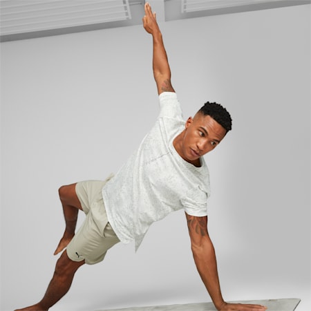 Studio Yogini Lite Printed Training Tee Men, PUMA White, small-PHL