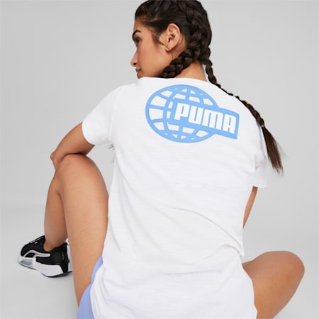 Graphic Tee Running Women, PUMA White, small-PHL