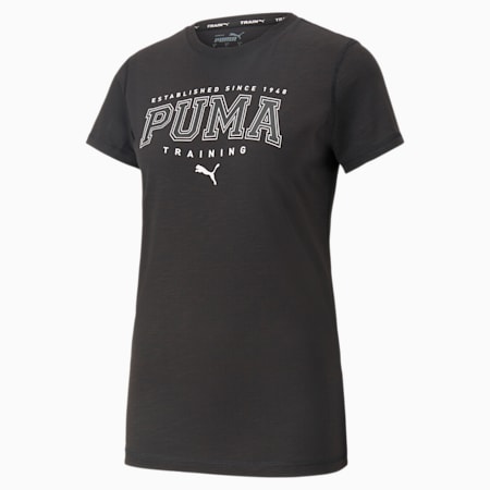 Graphic Tee Fit Women, PUMA Black-Q2 Print, small-IDN