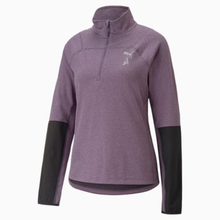 SEASONS Trail Running Half-Zip Pullover Women, Purple Charcoal, small-DFA