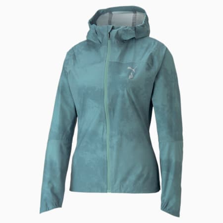 SEASONS stormCELL SympaTex® Packable Trail Running Jacket Women, Adriatic-AOP, small