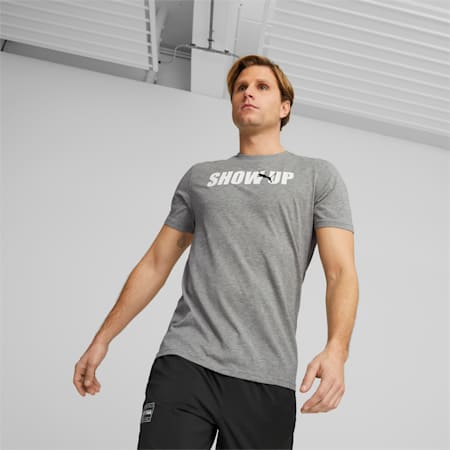 Performance Running Tee Men, Medium Gray Heather-Q2 Print, small-SEA