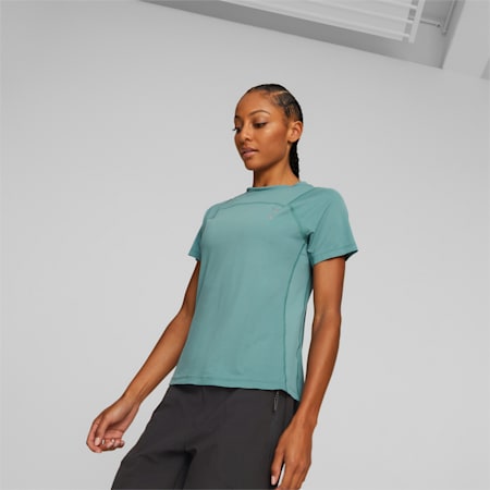 SEASONS Women's coolCELL Trail Running Tee, Adriatic, small-AUS