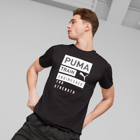 Graphic Tee Engineered Men, PUMA Black, small-SEA