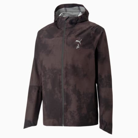 SEASONS stormCELL SympaTex® Packable Trail Running Jacket Men, PUMA Black-AOP, small