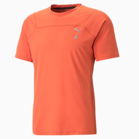 SEASONS coolCELL Men's Trail Running Tee, Chili Powder, small-SEA