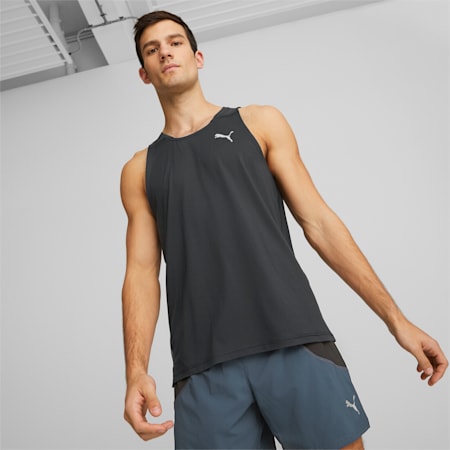 RUN Men's CLOUDSPUN Singlet, PUMA Black, small-AUS