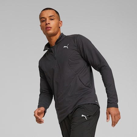 Haut à demi-zip Run CLOUDSPUN Knit Homme, PUMA Black, small-DFA