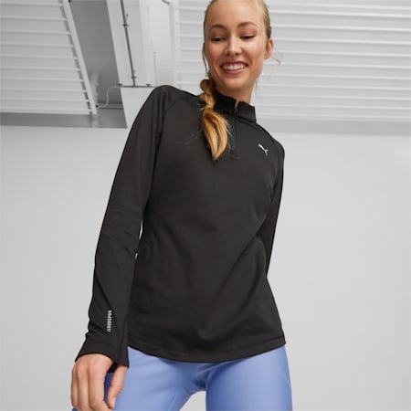 Run CLOUDSPUN Half-Zip Top Women, PUMA Black, small-PHL