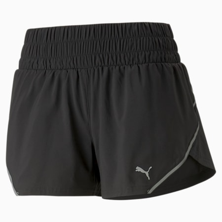 RUN Women's Woven 3" Running Shorts, PUMA Black, small-AUS