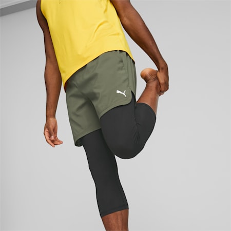 M Studio 2-in-1 Training Shorts Men, Green Moss, small-DFA