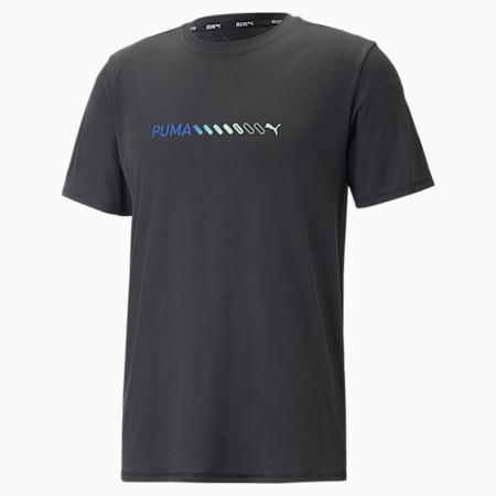 T-shirt Run Favourite Logo Homme, PUMA Black, small-DFA