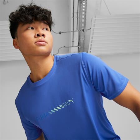 Camiseta con logotipo Run Favourite para hombre, Royal Sapphire, small