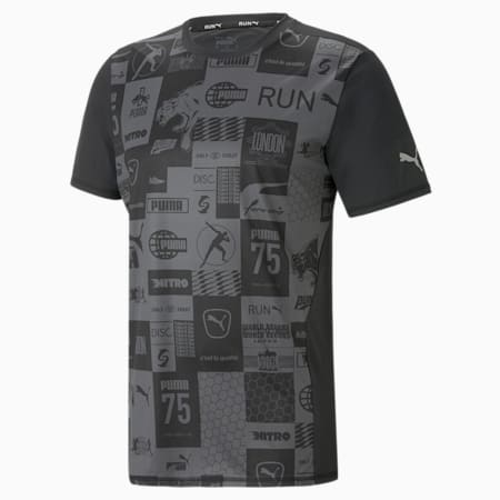 Run Favourite Printed Running Tee Men, PUMA Black-AOP, small-DFA