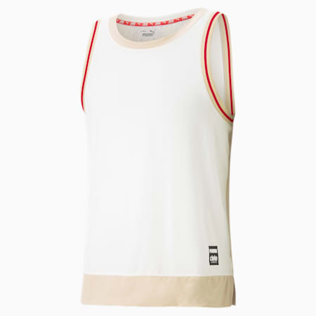 PUMA x CIELE Men's Running Singlet, Frosted Ivory-Granola, small-AUS