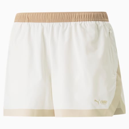 PUMA x CIELE Women's 3" Woven Running Shorts, Frosted Ivory-Granola, small-AUS