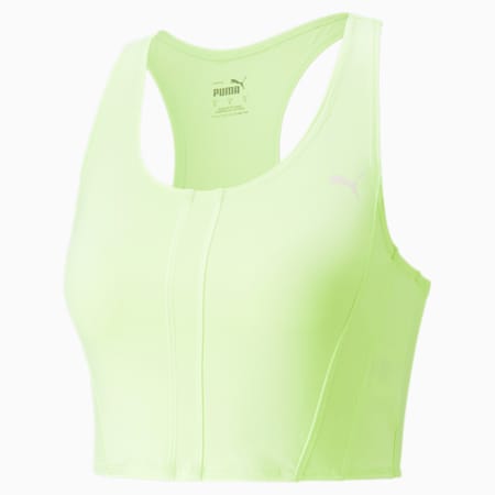 PUMA x OLIVIA AMATO Running Crop Top Women, Fast Yellow, small