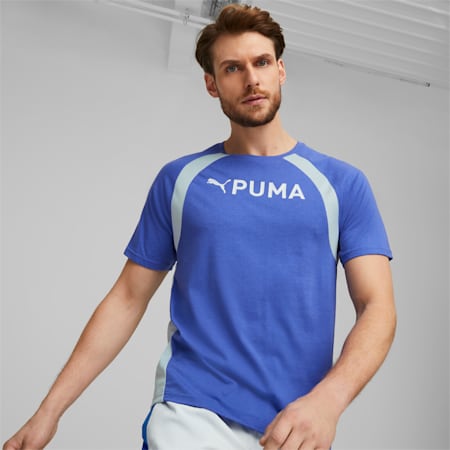 Kaos Training Pria PUMA Fit Ultrabreathe Triblend, Royal Sapphire, small-IDN