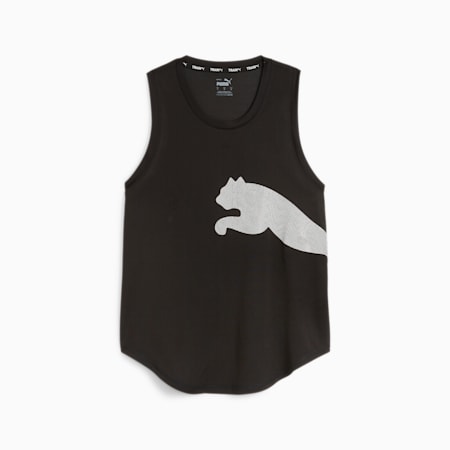 Train All Day Women's Big Cat Tank Top, PUMA Black-White Cat, small-SEA