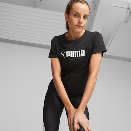 PUMA FIT Ultrabreathe Training Tee Women, PUMA Black-PUMA White, small-SEA