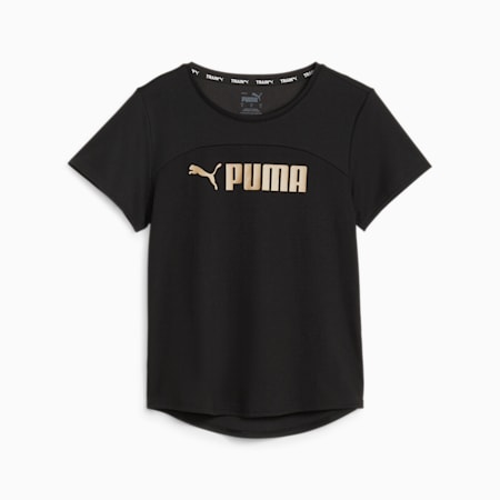 PUMA Fit Ultrabreathe Women's Training Tee, PUMA Black-PUMA Gold, small-AUS