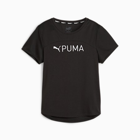 Kaos Training Wanita PUMA FIT Ultrabreathe, PUMA Black-SS24 White Graphic, small-IDN