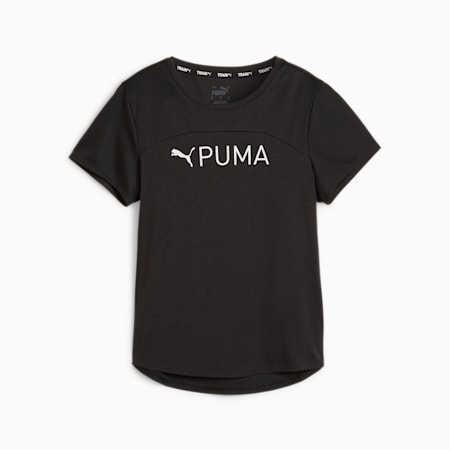 เสื้อยืดออกกำลังกายผู้หญิงที่ระบายอากาศได้ดีสุด ๆ PUMA FIT, PUMA Black-SS24 White Graphic, small-THA