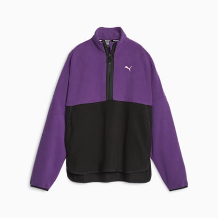 PUMA Fit Women's Training Polar Fleece Top, Purple Pop-PUMA Black, small