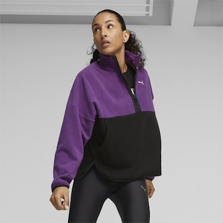 Haut de fitness en polaire PUMA Fit Femme, Purple Pop-PUMA Black, small-DFA