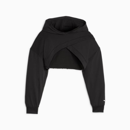 PUMA FIT MOVE Women's Cropped Training Hoodie, PUMA Black-PUMA White, small-SEA