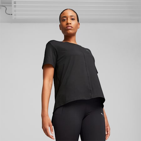 Studio Yogini Lite Women's Tee, PUMA Black, small-AUS