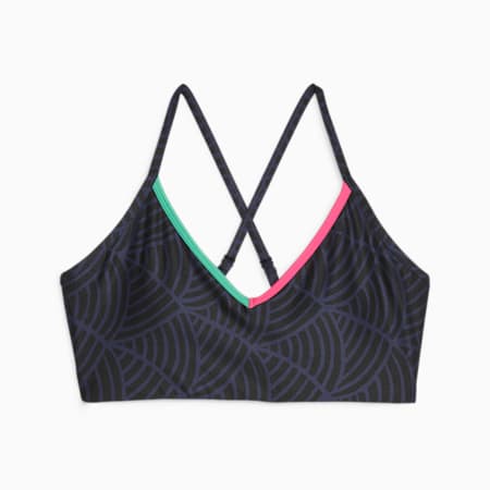 PUMA x lemlem Women's Low Impact Training Bra, PUMA Navy-PUMA Black, small-AUS