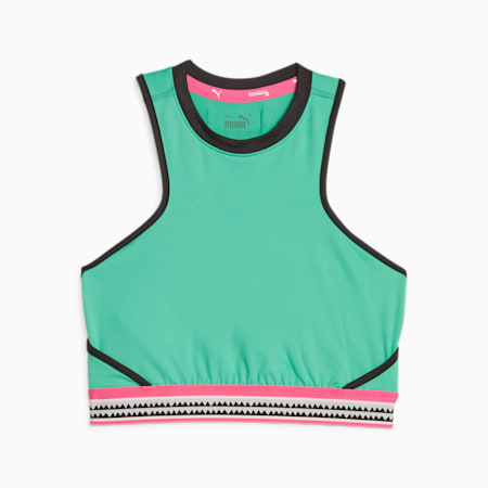 PUMA x lemlem Cropped Training Tank Top Women, Grassy Green, small-THA