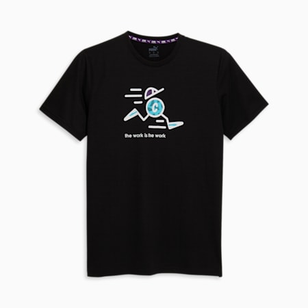 PUMA x CIELE 'The Work is the Work' Running Tee, PUMA Black, small-AUS